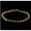 Image 1 : 9.60ctw Multi Color Sapphire Bracelet - 14KT Yellow Gold