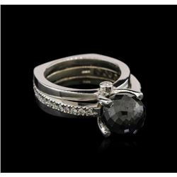 7.99ctw Black Diamond Ring - 14KT White Gold