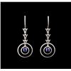 Image 1 : 14KT White Gold 1.46ctw Tanzanite and Diamond Earrings