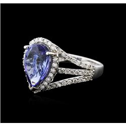 18KT White Gold 3.44ct Tanzanite and Diamond Ring