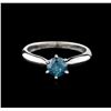 Image 1 : 14KT White Gold 0.67ct Round Cut Fancy Blue Diamond Solitaire Ring