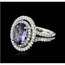 14KT White Gold 1.92ct Tanzanite and Diamond Ring