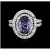 Image 2 : 14KT White Gold 1.92ct Tanzanite and Diamond Ring