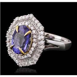 14KT Two-Tone Gold 2.63ct Tanzanite and Diamond Ring