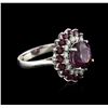 Image 1 : 14KT White Gold 3.53ct Spinel, Ruby and Diamond Ring