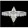 Image 2 : 14KT White Gold 1.96ctw Marquise Cut Diamond Ring