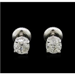 1.30ctw Diamond Stud Earrings - 14KT White Gold