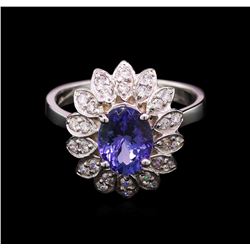 2.00ct Tanzanite and Diamond Ring - 14KT White Gold