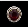 Image 2 : 17.92ct Ruby and Diamond Ring -14KT Yellow Gold