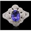 Image 1 : 14KT White Gold 1.44ct Tanzanite and Diamond Ring