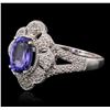 Image 2 : 14KT White Gold 1.44ct Tanzanite and Diamond Ring