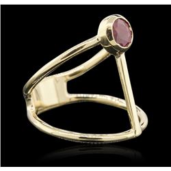 14KT Yellow Gold 0.55ct Ruby Ring