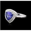 Image 1 : 14KT White Gold 2.09ct Tanzanite and Diamond Ring