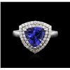 Image 2 : 14KT White Gold 2.09ct Tanzanite and Diamond Ring