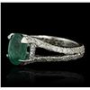 Image 1 : 14KT White Gold 1.80ct Emerald and Diamond Ring