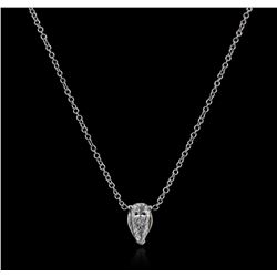 14KT White Gold 0.36ct Diamond Solitaire Necklace