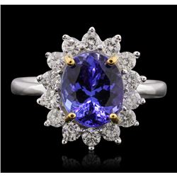 14KT Two-Tone Gold 2.51ct Tanzanite and Diamond Ring