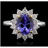 Image 1 : 14KT Two-Tone Gold 2.51ct Tanzanite and Diamond Ring