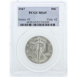 1947 PCGS Graded MS65 Walking Liberty Half Dollar Silver Coin