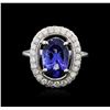 Image 1 : 14KT White Gold 2.96ct Tanzanite and Diamond Ring
