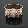 Image 2 : 0.33ctw Diamond and Ruby Ring - 14KT Rose Gold