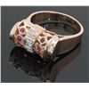 Image 3 : 0.33ctw Diamond and Ruby Ring - 14KT Rose Gold