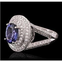 14KT White Gold 2.46ct Tanzanite and Diamond Ring