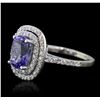 Image 2 : 14KT White Gold 2.70ct Tanzanite and Diamond Ring