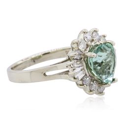 14KT White Gold 2.74ct Tourmaline and Diamond Ring