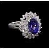 Image 1 : 2.43ct Tanzanite and Diamond Ring - 14KT White Gold