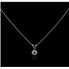 Image 1 : 14KT White Gold 0.31ct Diamond Solitaire Pendant With Chain