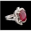 Image 1 : 4.65ct Ruby and Diamond Ring - 14KT White Gold