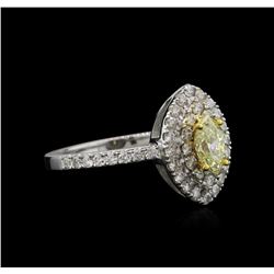 1.15ctw Yellow Diamond Ring - 14KT White Gold