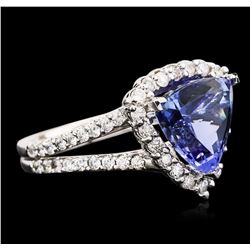 14KT White Gold 4.74ct Tanzanite and Diamond Ring