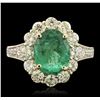 Image 2 : 14KT Yellow Gold 2.48ct Emerald and Diamond Ring