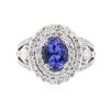 Image 2 : 14KT White Gold 1.20ct Tanzanite and Diamond Ring