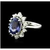 Image 2 : 14KT White Gold 3.44ct Tanzanite and Diamond Ring