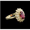 Image 1 : 1.58ct Pink Tourmaline and Diamond Ring - 14KT Yellow Gold