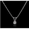 Image 1 : 14KT White Gold 0.11ctw Diamond Pendant