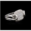 Image 1 : 14KT White Gold 0.93ctw Diamond Ring