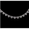 Image 1 : 13.14ctw Diamond Tennis Necklace - 18KT White Gold