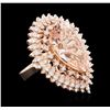 Image 1 : 14KT Rose Gold 11.58ct Morganite and Diamond Ring