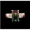 Image 1 : 4.49ct Bi-Color Tourmaline and Diamond Ring - 14KT Rose Gold