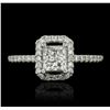 Image 2 : 14KT White Gold 0.98ctw Diamond Ring