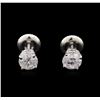 Image 1 : 1.09ctw Diamond Solitaire Earrings - 14KT White Gold
