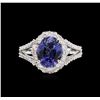 Image 2 : 2.40ct Tanzanite and Diamond Ring - 14KT White Gold