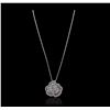 Image 2 : 14KT White Gold 0.77ctw Diamond Pendant With Chain