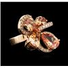 Image 1 : 14KT Rose Gold 11.22ctw Citrine and Diamond Ring