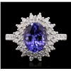 Image 2 : 14KT White and Yellow Gold 2.83ct Tanzanite and Diamond Ring