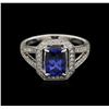 Image 2 : 18KT White Gold 1.95ct Tanzanite and Diamond Ring